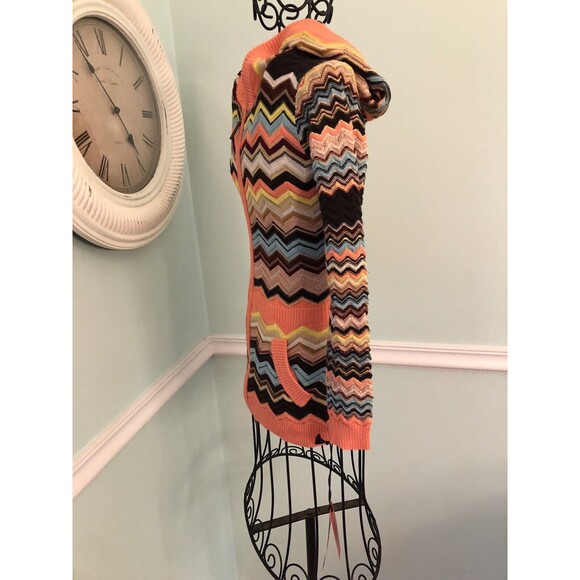 MISSONI FOR TARGET Girls Chevron ZigZag Hoodie Sweater Cardigan Zip NEW MEDIUM - Picture 3 of 9